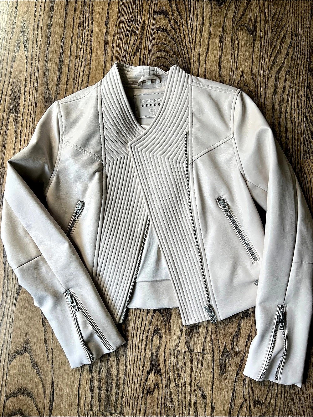 Blank NYC Moto Jacket in White Size Small Like New